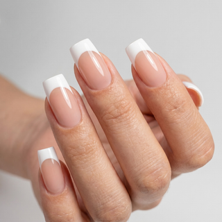 Blanc French Long Coffin Soft Gel Press Ons