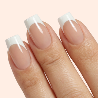 Blanc French Long Coffin Soft Gel Press Ons