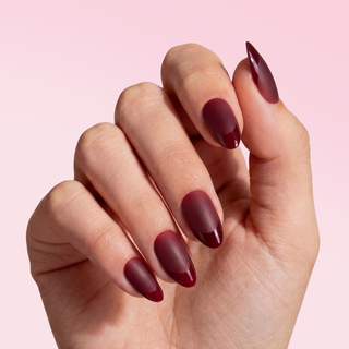 Bordeaux Red Medium Almond Soft Gel Press Ons