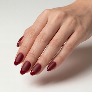 Bordeaux Red Medium Almond Soft Gel Press Ons