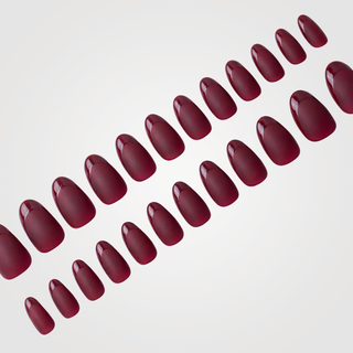 Bordeaux Red Medium Almond Soft Gel Press Ons