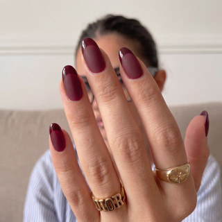Bordeaux Red Medium Almond Soft Gel Press Ons
