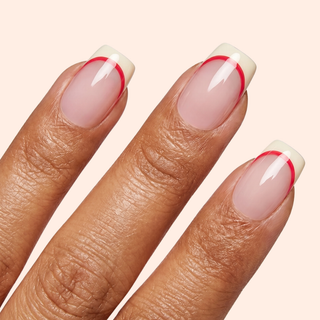 Cherry Line Medium Square Soft Gel Press Ons