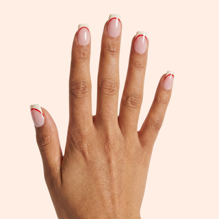 Cherry Line Medium Square Soft Gel Press Ons