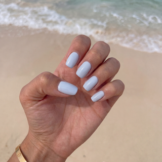 Cloud Blue Short Square Soft Gel Press Ons