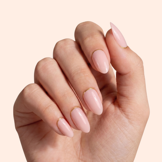 Gold Rim Medium Almond Soft Gel Press Ons