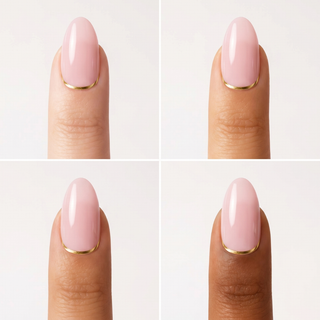 Gold Rim Medium Almond Soft Gel Press Ons