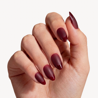 Bordeaux Red Medium Almond Soft Gel Press Ons