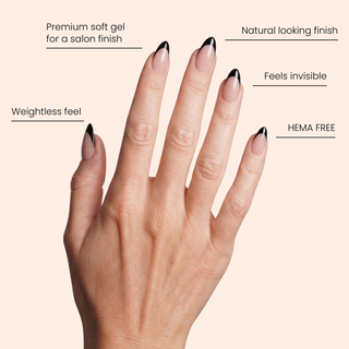 Midnight French Almond Soft Gel Press Ons