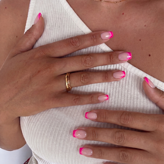 Neon French Medium Square Soft Gel Press Ons