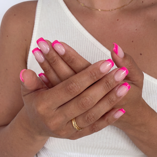 Neon French Medium Square Soft Gel Press Ons