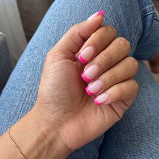 Neon French Medium Square Soft Gel Press Ons