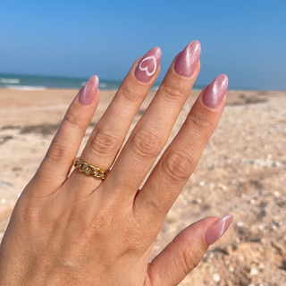 Pink Mirage Medium Almond Soft Gel Press Ons