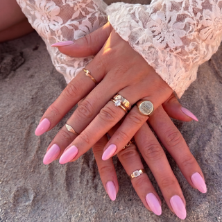 Pink Petal Medium Almond Soft Gel Press Ons