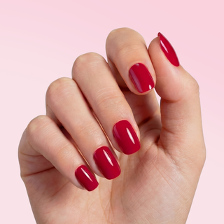 Ruby Red Medium Square Soft Gel Press Ons