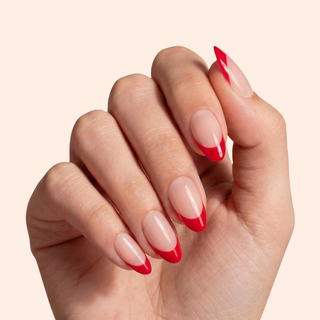 Scarlet Tip Medium Almond Soft Gel Press Ons