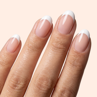 Sheer French Medium Round Soft Gel Press Ons