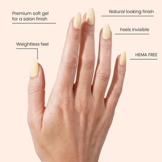 Vanilla Bliss Medium Almond Soft Gel Press Ons
