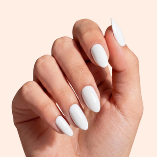 White Mist Medium Almond Soft Gel Press Ons