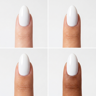 White Mist Medium Almond Soft Gel Press Ons